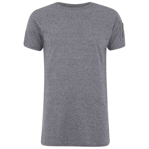 Eclipse Men's Gilson Zip Sleeve Longline T-Shirt - Grey Marl