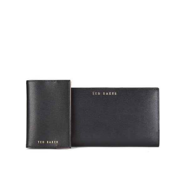 Ted Baker Women's Alfio Crosshatch Travel Passport Set - Black