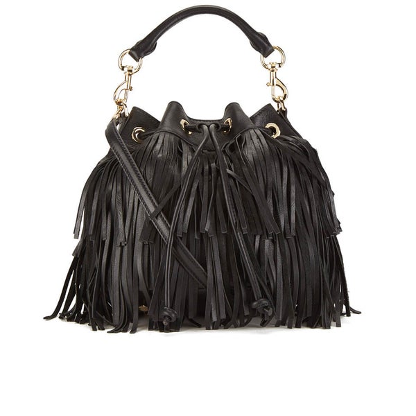 Rebecca Minkoff Women's Fringe Fiona Bucket Bag - Black