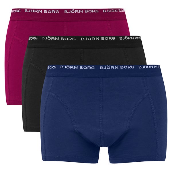 Bjorn Borg Men's Seasonal Basic 3 Pack Boxer Shorts - Beet Red
