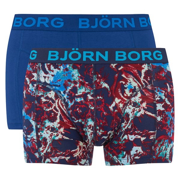 Bjorn Borg Men's Black Garden 2 Pack Boxer Shorts - Blue