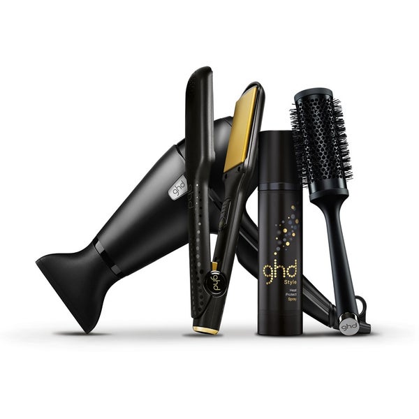 ghd V Gold Series Max Styler and Air Ultimate Styling Bundle (Includes Heat Protect Spray and Ceramic Brush)