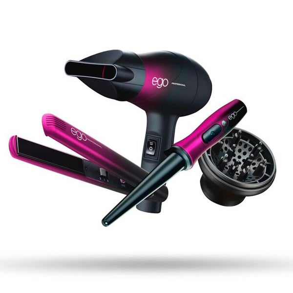 Kit de voyage pour des cheveux première classe EGO Professional édition spéciale Pink Jet Set.