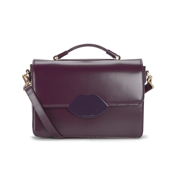 Lulu Guinness Women's Polished Calf Edie Briefcase - Damson