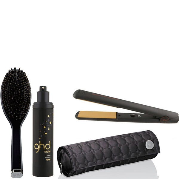 ghd IV Styler med värmeskyddande spray och oval hårborste (i setet ingår även en gratis bärväska och värmematta)