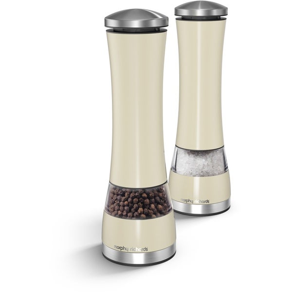 Morphy Richards Electronic Salt and Pepper Mill - Cream