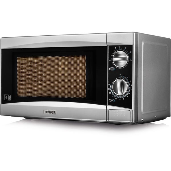 Tower T24001 800W Manual Microwave - Silver