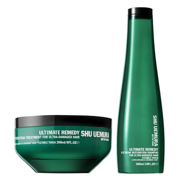 Shu Uemura Art of Hair Ultimate Remedy duo fortifiant - shampooing (300ml) et masque des cheveux (200ml)