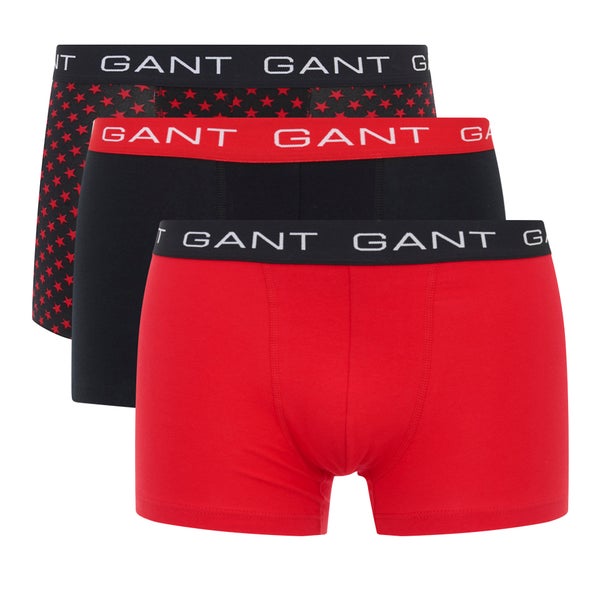 GANT Men's 3-Pack Trunk Boxer Shorts - Red