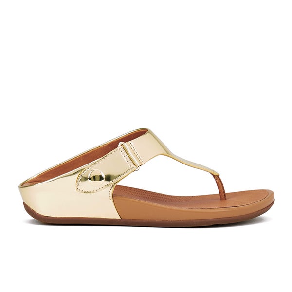 FitFlop Women's Gladdie Metallic Toe-Post Sandals - Pale Gold