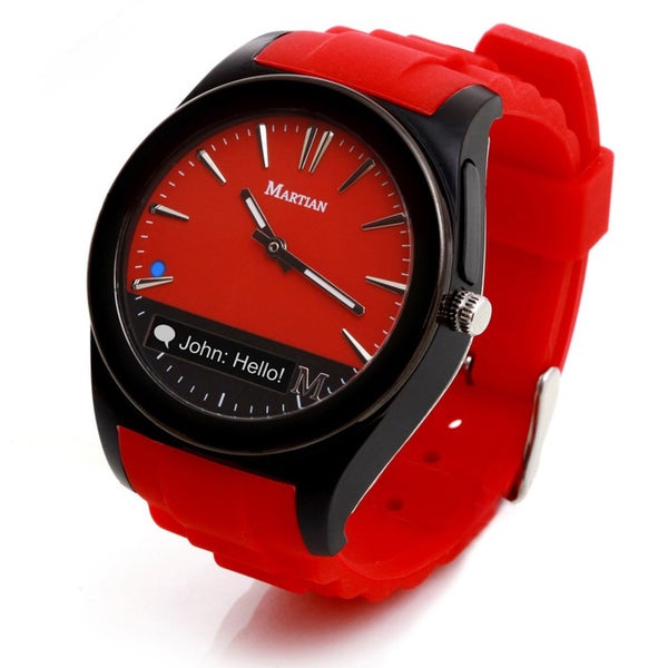 Martian Notifier Smart Watch (Kompatibel mit IOS und Android) - Rot