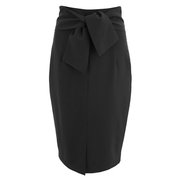 Lavish Alice Women's Tie Detail Pencil Skirt - Black