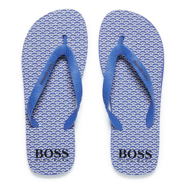 BOSS Orange Men's Loy Flip Flops - Medium Blue