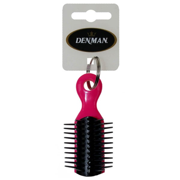 Denman Mini Classic Keyring - Hot Pink/Grey