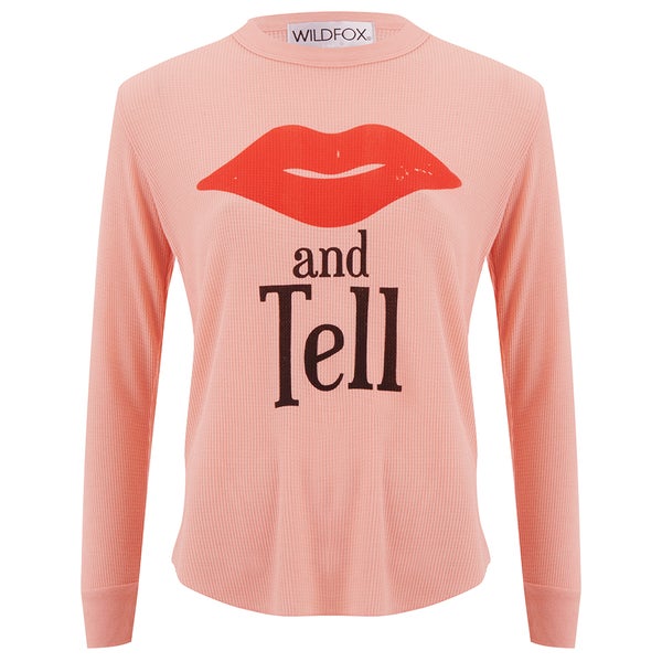 Wildfox Women's Girlfriends T Kiss and Tell Long Sleeve Top - Cotton Candy,