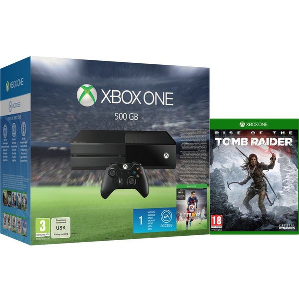 Xbox One 500GB Console - Includes FIFA 16 + Rise of the Tomb Raider