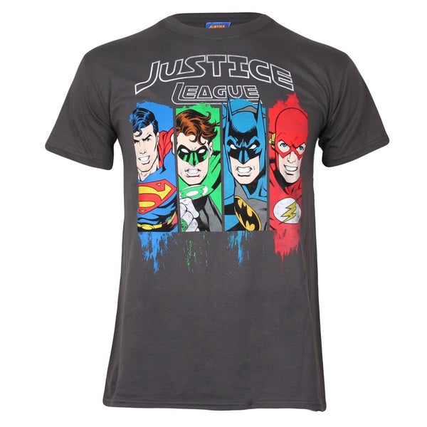 DC Comics Men's Justice League T-Shirt - Charcoal