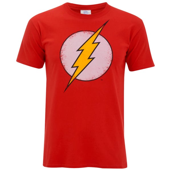 T-Shirt Homme DC Comics Flash Effet Usé - Rouge