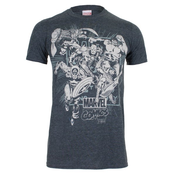 Marvel Herren Band of Heroes T-Shirt - Dunkel Grau