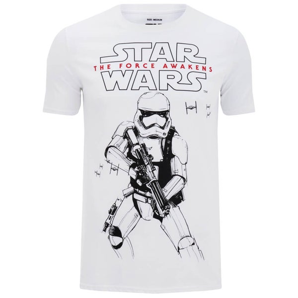 Star Wars Trooper Sketch Heren T-Shirt - Wit