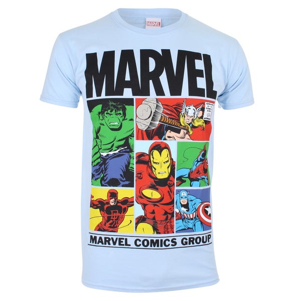 Marvel Men's Gridlock T-Shirt - Sky Blue