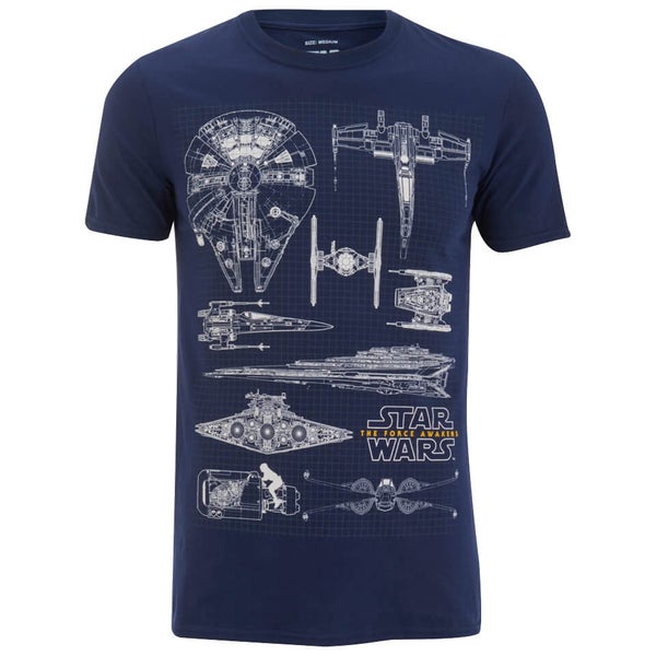 Star Wars Fleet Schematic Heren T-Shirt - Navy