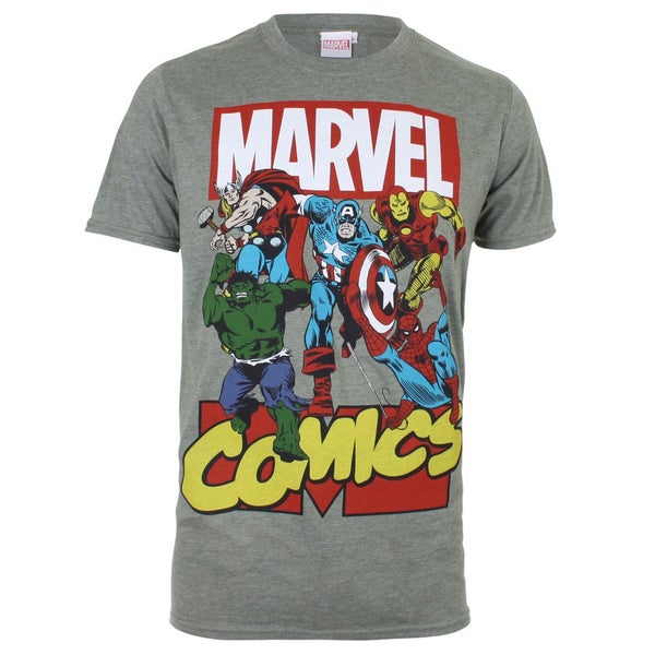 Marvel Men's Attack T-Shirt - Heather Military