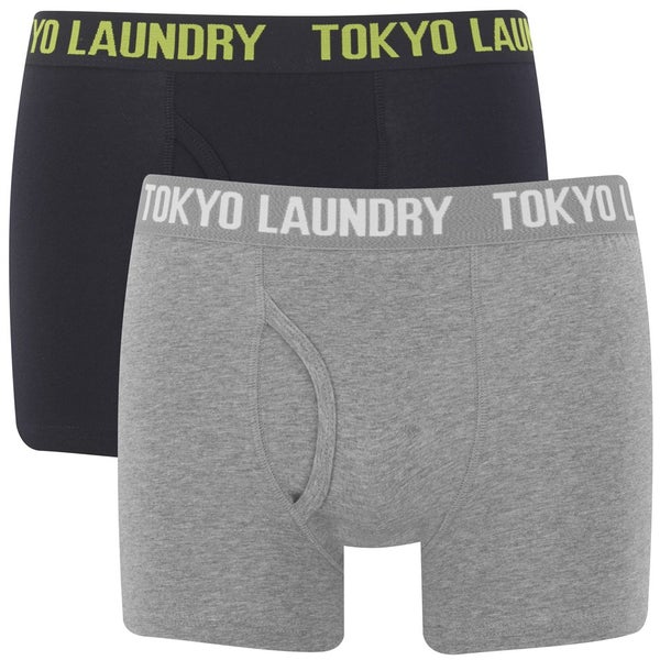 Tokyo Laundry Men's 2-Pack Concord Boxers - Dark Navy/Mid Grey Marl