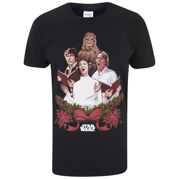 Star Wars Men's Luke & Leia Carols T-Shirt - Black