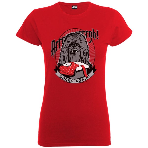 Star Wars Women's Christmas Chewbacca Socks Again Men's T-Shirt - Red