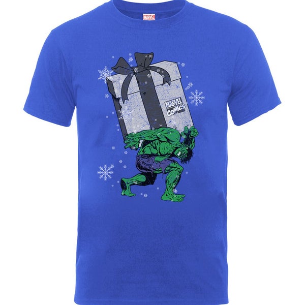 Marvel Comics Men's Christmas Santa Hulk T-Shirt - Royal Blue