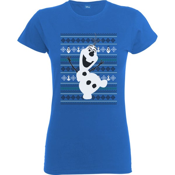 Disney Frozen Women's Christmas Olaf Dance T-Shirt - Royal Blue