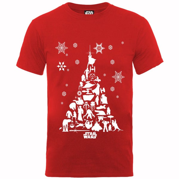 Star Wars Men's Christmas Tree T-Shirt - Red