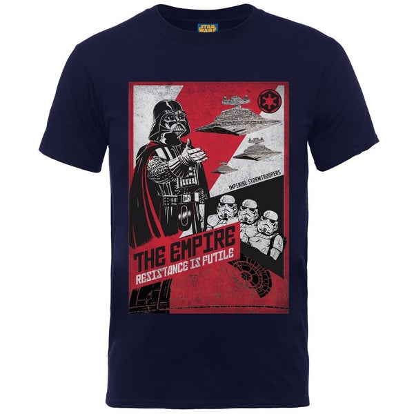 Star Wars Men's Propaganda Resistance Is Futile T-Shirt - Navy