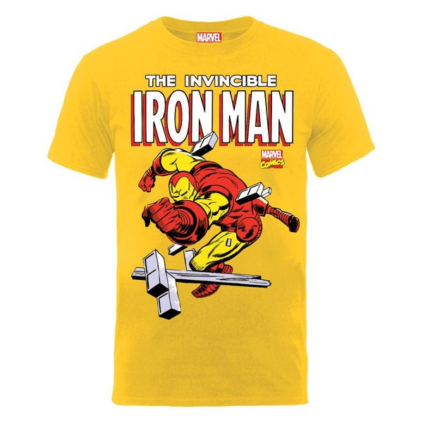 Marvel Comics Men's Iron Man Smash T-Shirt - Sunflower
