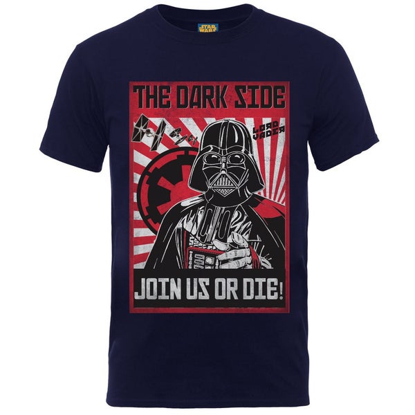 Star Wars Men's Propaganda Join Us Or Die T-Shirt - Navy
