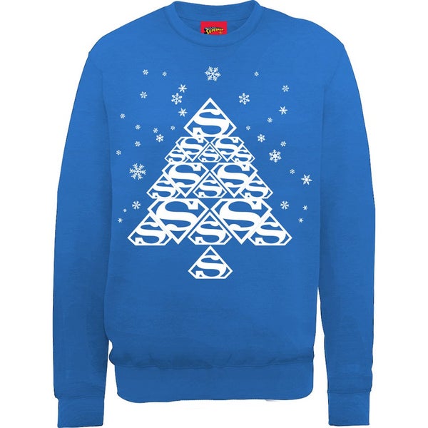DC Comics Superman Christmas Super Christmas Tree Sweatshirt - Royal Blue