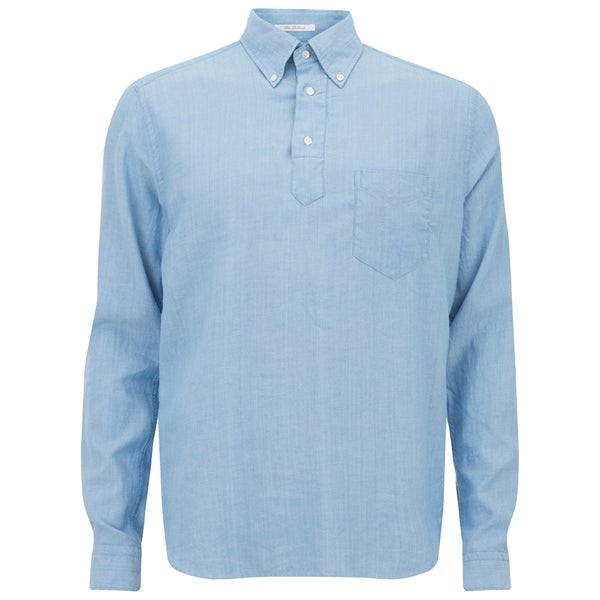 GANT Rugger Men's Half Button Pullover Long Sleeve Shirt - Light Blue