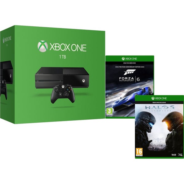Xbox One 1TB Console - Includes Halo 5: Guardians & Forza Motorsport 6