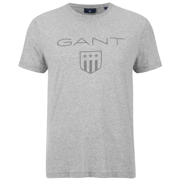 GANT Men's Tonal Shield T-Shirt - Light Grey Melange