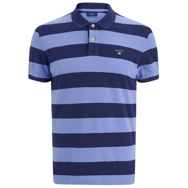 GANT Men's Barstripe Pique Rugger Polo Shirt - Lavender Blue