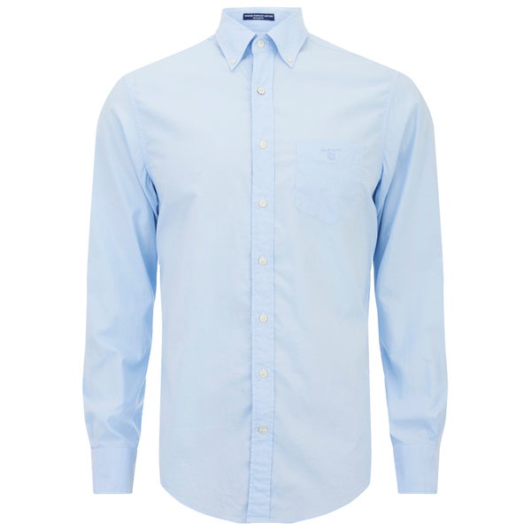GANT Men's Washed Pinpoint Oxford Long Sleeve Shirt - Ice Blue