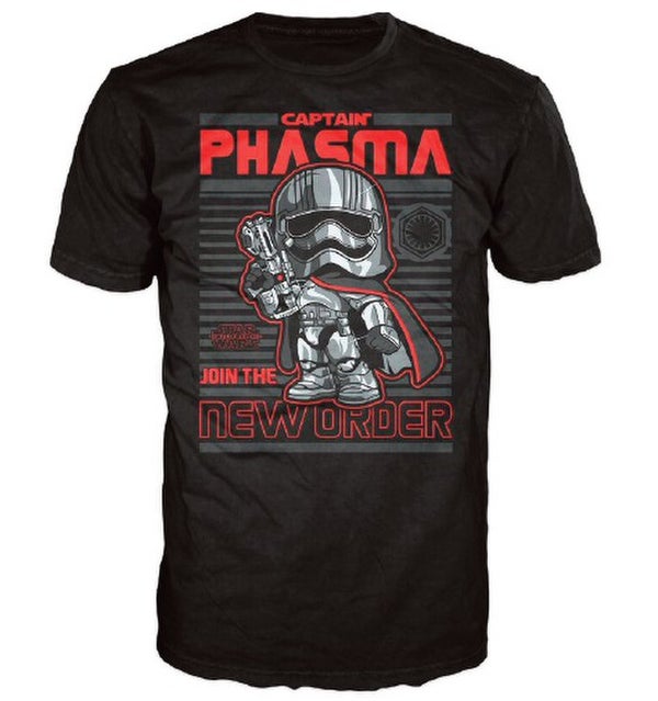 T-Shirt Pop! Homme Star Wars Le Réveil de la Force - Captain Phasma Poster - Noir