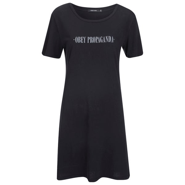 OBEY Clothing Women's New Times T-Shirt Dress - Black