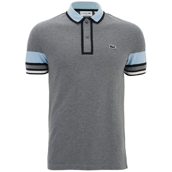 Lacoste Men's Short Sleeve Ribbed Collar Polo Shirt - Stone Chine