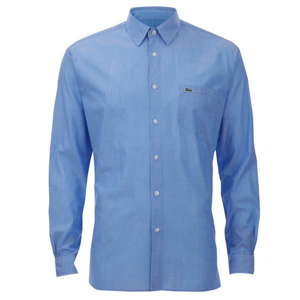 Lacoste Men's Long Sleeve Casual Shirt - Egyptian Blue