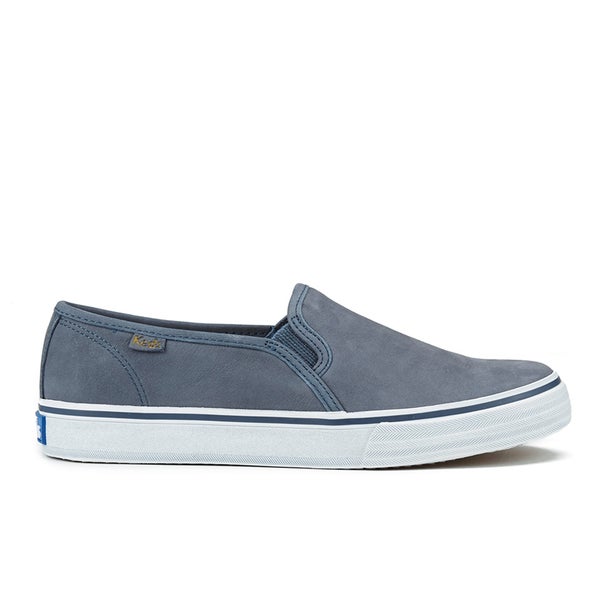 Keds Women's Double Decker Washed Leather Slip On Trainers - Navy