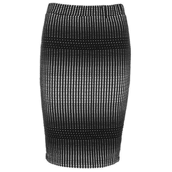 French Connection Women's Coordinating Pencil Skirt - Black and White