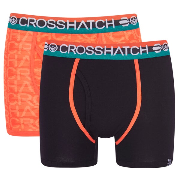 Crosshatch Men's Lightspeed 2-Pack Boxers - Madarin/Black