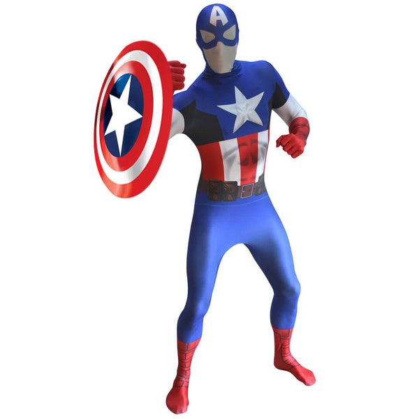 Morphsuit Deluxe Zapper Marvel Captain America - Volwassene